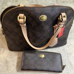 Coach purse with matching wallet
